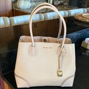 Michael Kors Cream Tote with Gold Details